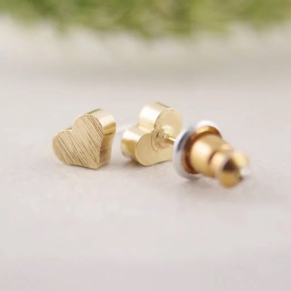 Jewelry - Gold or Silver Dainty Heart Earrings Gift for Her